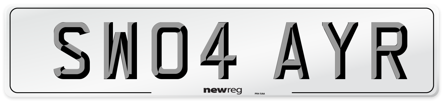 SW04 AYR Number Plate from New Reg